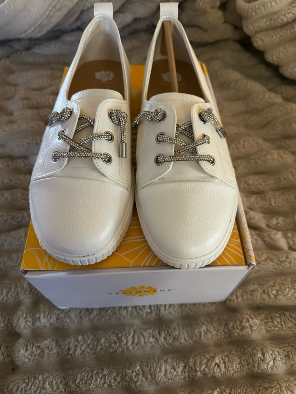 Yellow box sneakers size 9